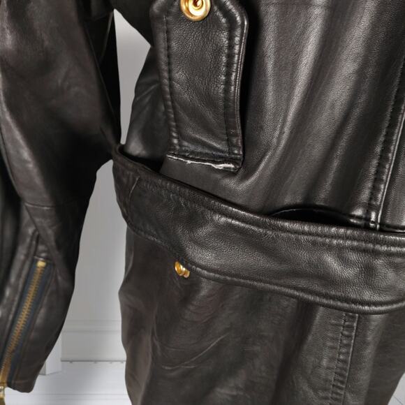 Andrew Marc x Henri Bendel Leather Moto Jacket S Buttery Soft Belted Zip - Picture 7 of 16